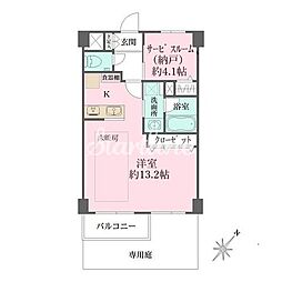 東京メトロ日比谷線 六本木駅 徒歩3分の賃貸マンション 1階ワンルームの間取り