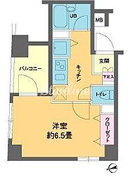 東京メトロ日比谷線 八丁堀駅 徒歩6分の賃貸マンション 10階1Kの間取り