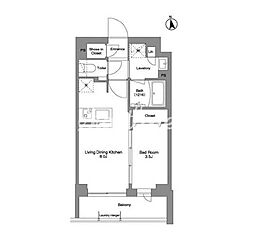 都営浅草線 戸越駅 徒歩10分の賃貸マンション 4階1LDKの間取り