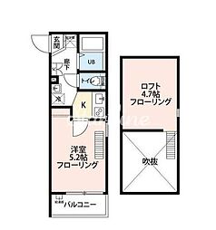 JR京葉線 潮見駅 徒歩6分の賃貸アパート 3階1Kの間取り