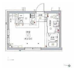 東京メトロ東西線 木場駅 徒歩9分の賃貸マンション 1階ワンルームの間取り