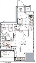 東京メトロ日比谷線 築地駅 徒歩6分の賃貸マンション 9階1Kの間取り