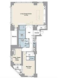 都営三田線 白金台駅 徒歩10分の賃貸マンション 3階2LDKの間取り