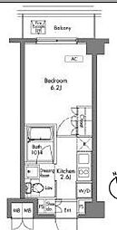 東京メトロ東西線 神楽坂駅 徒歩5分の賃貸マンション 1階1Kの間取り