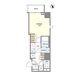 都営三田線 三田駅 徒歩4分の賃貸マンション 5階1Kの間取り