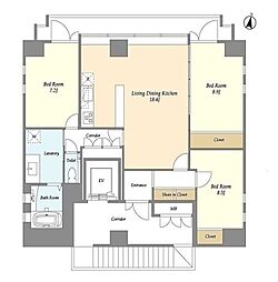 クアトロアルカ九段（QU4ttro Arca 九段） 3階2SLDKの間取り