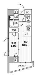 京急本線 立会川駅 徒歩6分の賃貸マンション 12階1LDKの間取り