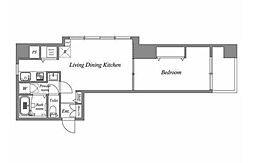 オーパスホームズ芝公園 1LDKの間取図画像
