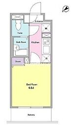 東急大井町線 下神明駅 徒歩6分の賃貸マンション 3階1Kの間取り