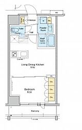 都営新宿線 森下駅 徒歩8分の賃貸マンション 5階1LDKの間取り