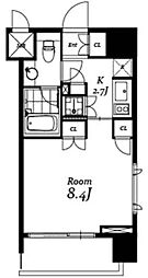 都営新宿線 小川町駅 徒歩3分の賃貸マンション 4階1Kの間取り