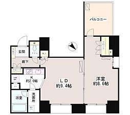 JR山手線 田町駅 徒歩7分の賃貸マンション 11階1LDKの間取り