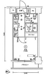 都営新宿線 東大島駅 徒歩9分の賃貸マンション 9階1Kの間取り