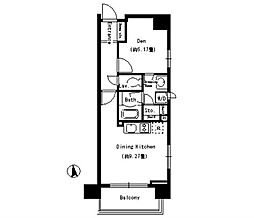都営大江戸線 新御徒町駅 徒歩3分の賃貸マンション 14階1DKの間取り