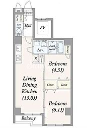 ALPHACOURT町屋 2LDKの間取図画像