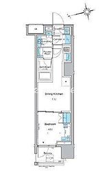 ルフォンプログレ品川戸越 1DKの間取図画像