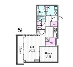 アーバンパークグラン代官山 1LDKの間取図画像