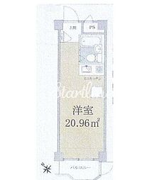 バルミー赤坂 ワンルームの間取図画像