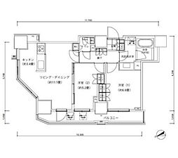 ParkCube愛宕山タワー 2LDKの間取図画像