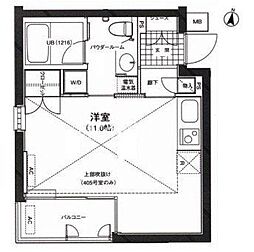 カーサ・デル・ソル小石川 ワンルームの間取図画像