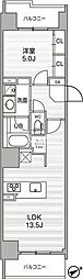 シーズンフラッツ武蔵小山 1LDKの間取図画像