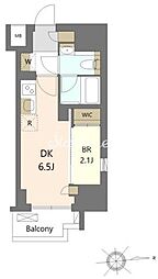 フレンシア御徒町 1DKの間取図画像