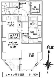 LASPACIO蔵前レジデンス 1LDKの間取図画像