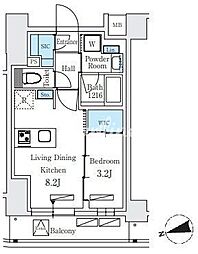 シーズンフラッツ大森北三丁目 1LDKの間取図画像