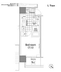 パークハビオ赤坂タワー 1Kの間取図画像