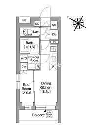 ORSUS戸越銀座 1DKの間取図画像