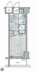 ガーラ・ステーション新宿御苑前 1Kの間取図画像