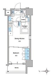 ルフォンプログレ門前仲町マークス 1DKの間取図画像