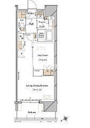 ブランシエスタ浅草蔵前 1LDKの間取図画像