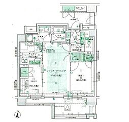 ザ・パークハウス東陽町翠賓閣 2LDKの間取図画像
