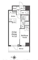 AlphaPrime東陽町 1LDKの間取図画像