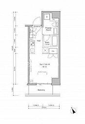 プラウドフラット浅草橋3 ワンルームの間取図画像