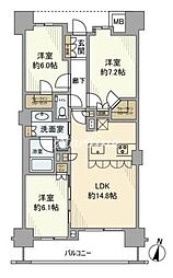 アトラス品川中延 3LDKの間取図画像