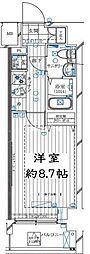 レガリス亀戸 1Kの間取図画像
