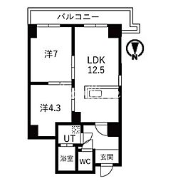 シティコート目黒4号棟 2LDKの間取図画像