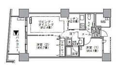 アクティ汐留 2LDKの間取図画像