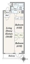 ALPHACOURT町屋 2LDKの間取図画像