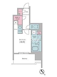 RESIDIA文京本郷3 ワンルームの間取図画像