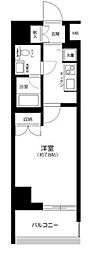 プレール・ドゥーク豊洲2 1Kの間取図画像