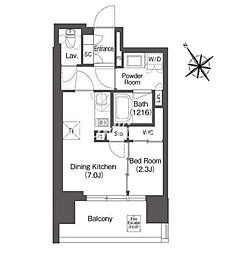 COMFORIA芝浦MOKU 1DKの間取図画像