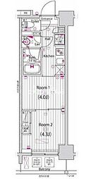 グランドガーラ木場 2Kの間取図画像