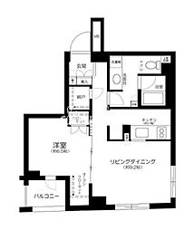 プラウドジェム市ヶ谷 1LDKの間取図画像