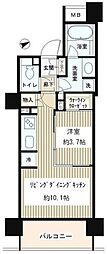 パークホームズ目黒リバーサウス 1LDKの間取図画像