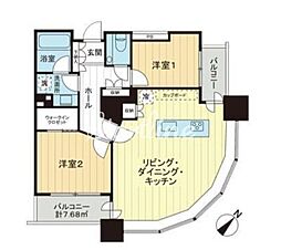 東京ツインパークスライトウイング 2LDKの間取図画像