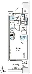 パークナードフィット南青山Vista ワンルームの間取図画像
