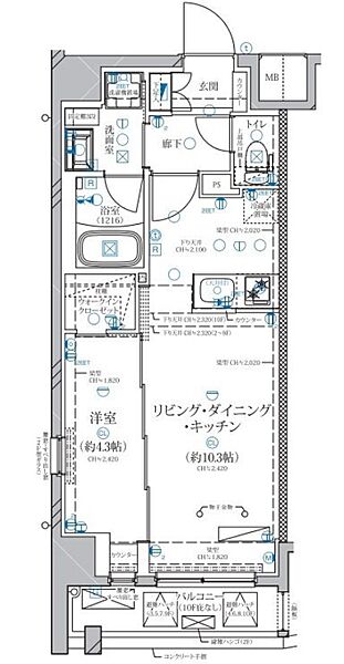 東京都北区赤羽１丁目(賃貸マンション1LDK・9階・36.80㎡)の写真 その2